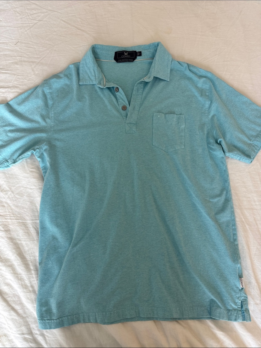 Coast Men’s Aqua Short-Sleeve Polo